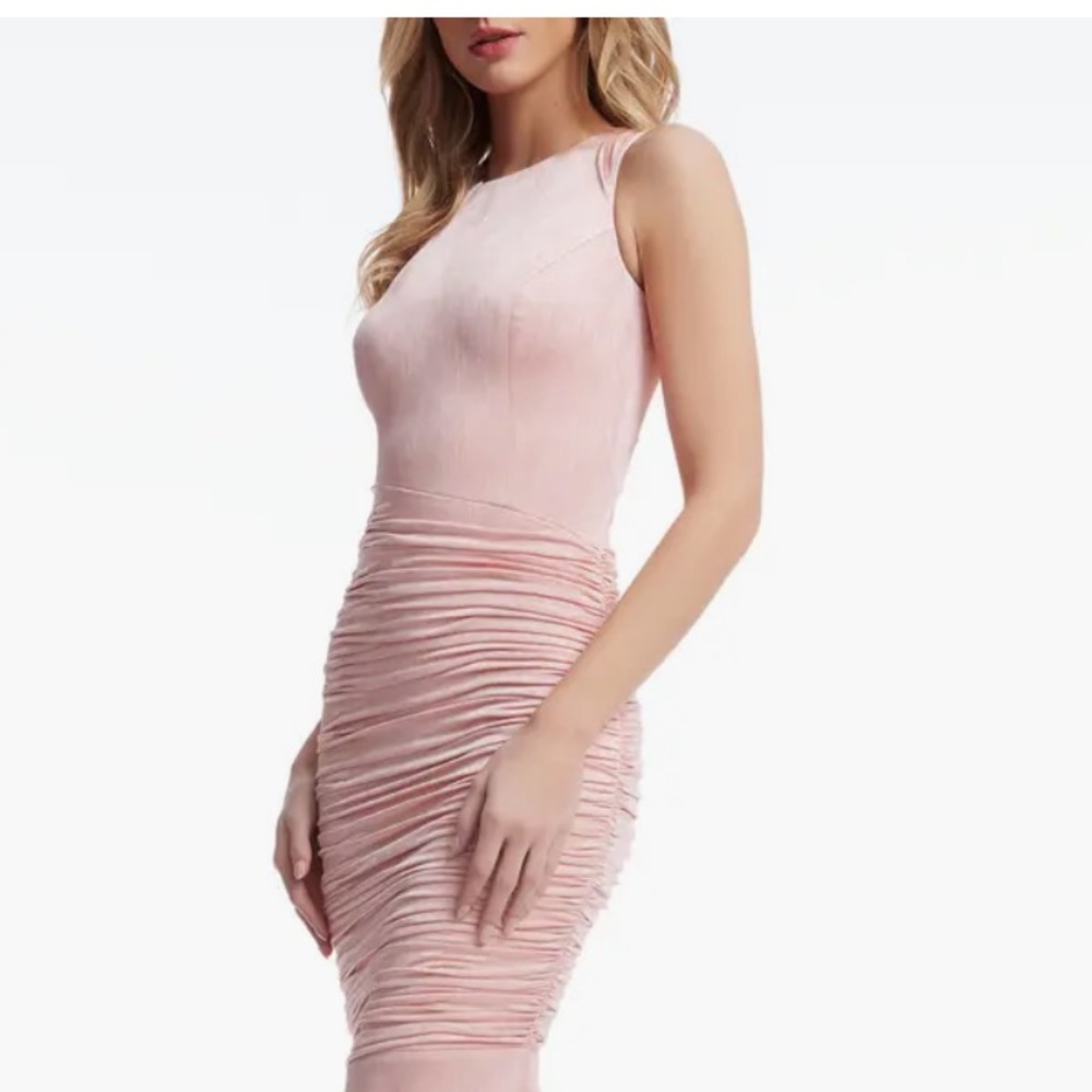Anthropologie Dress the Population Violetta Pink Ruched Long Evening Gown NWT